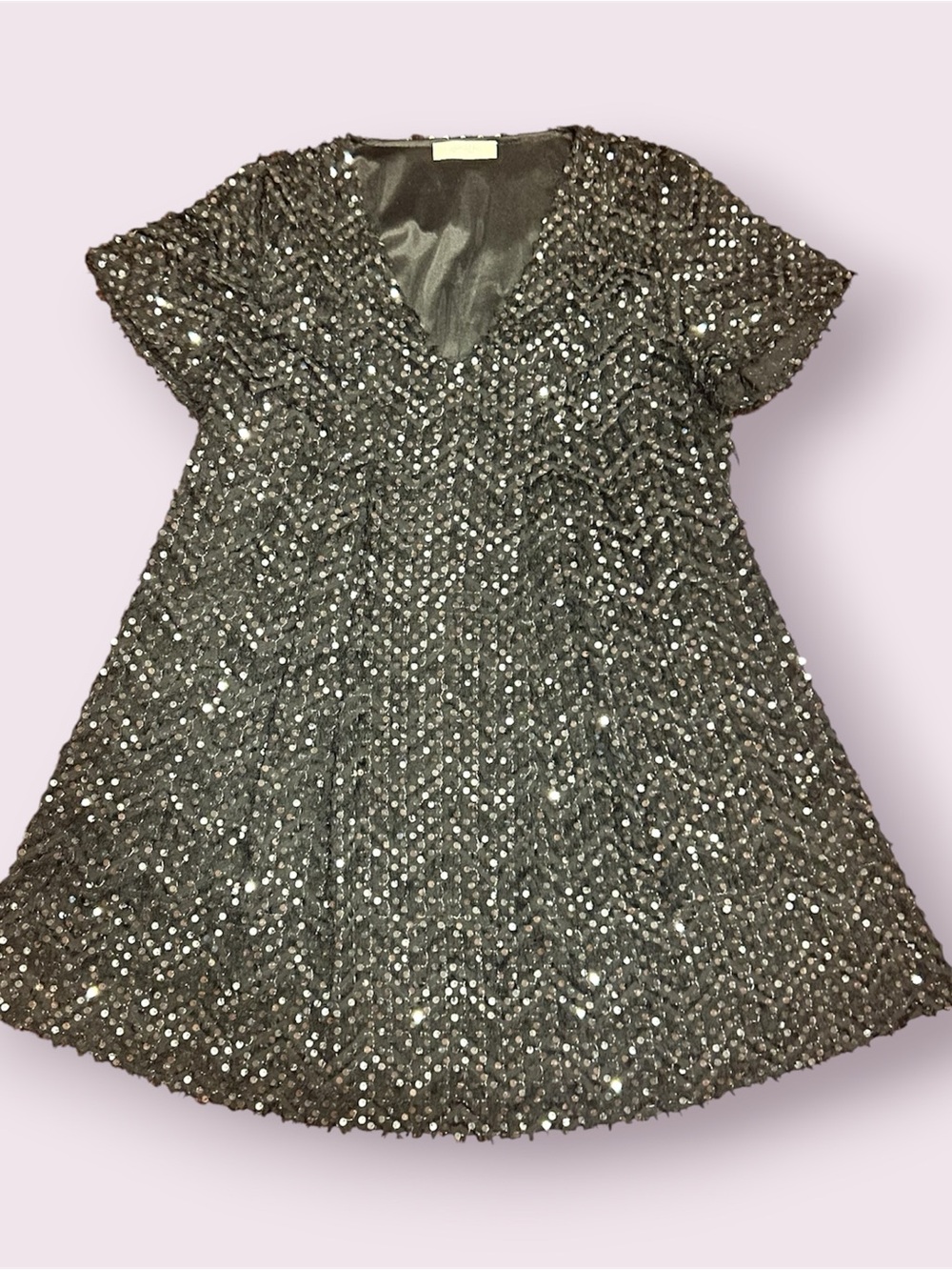 Women’s Silver Sequin V-Neck Party Dress